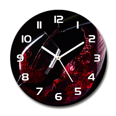 Reloj de cristal redondo Vino tinto