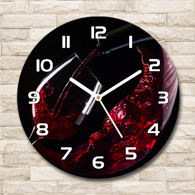 Reloj de cristal redondo Vino tinto