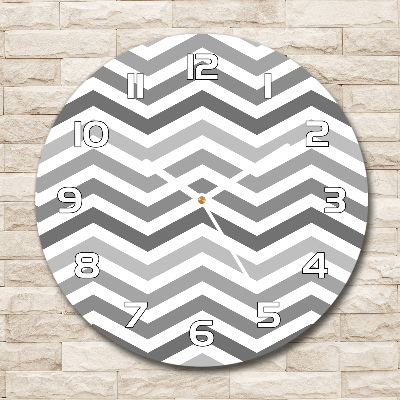 Reloj de pared redondo Zigzags grises