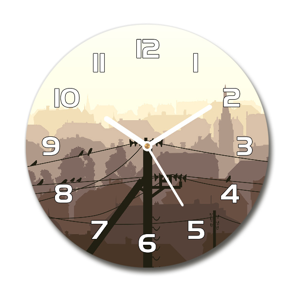 Reloj de pared redondo Línea eléctrica de la ciudad