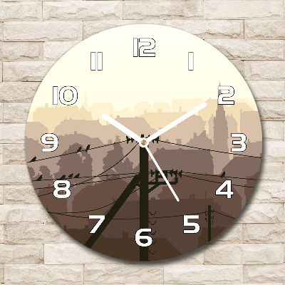 Reloj de pared redondo Línea eléctrica de la ciudad