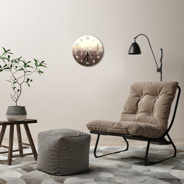 Reloj de pared redondo Línea eléctrica de la ciudad