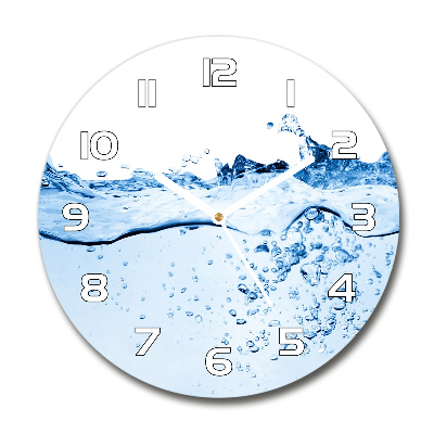 Reloj de cristal redondo Agua