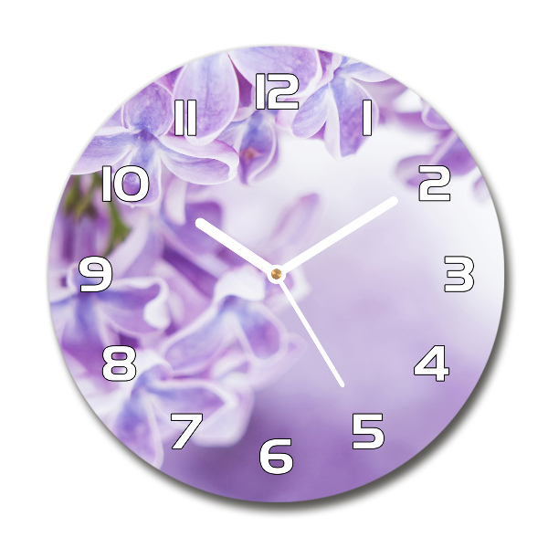 Reloj de cristal redondo Flores lilas