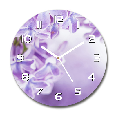 Reloj de cristal redondo Flores lilas