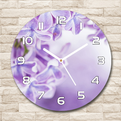 Reloj de cristal redondo Flores lilas