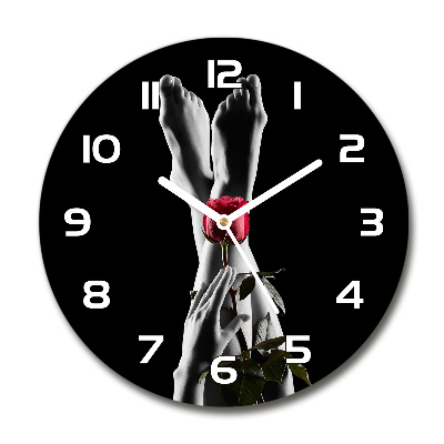 Reloj de pared redondo Rosa y pies