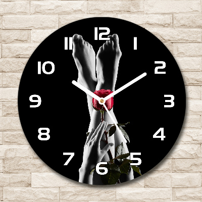 Reloj de pared redondo Rosa y pies