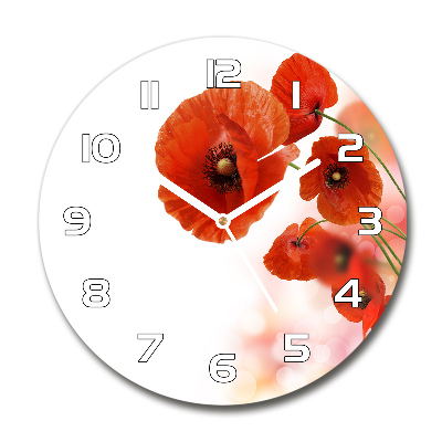 Reloj de pared redondo Amapolas