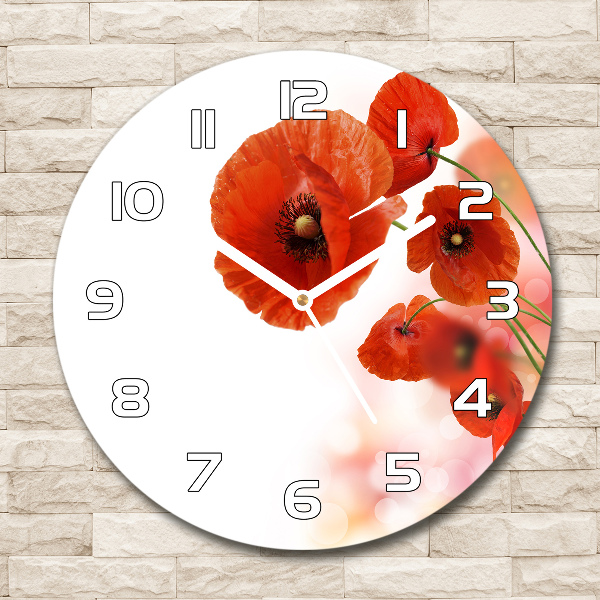 Reloj de pared redondo Amapolas