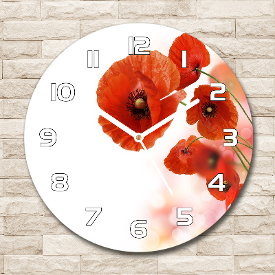 Reloj de pared redondo Amapolas