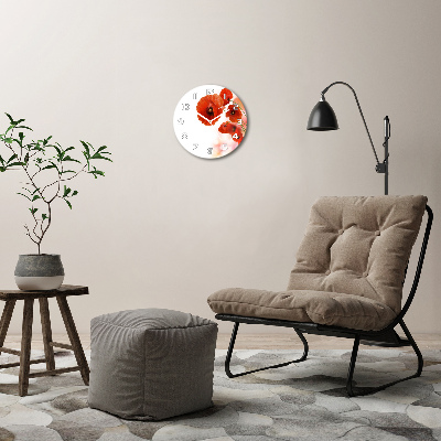 Reloj de pared redondo Amapolas