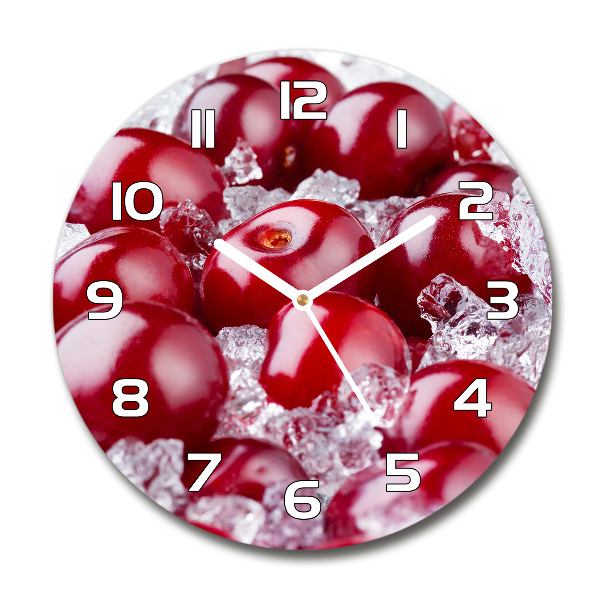 Reloj de cristal redondo Cereza congelada