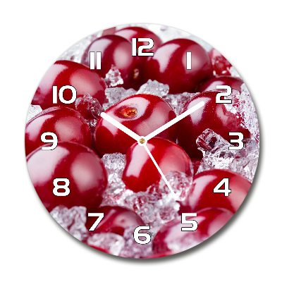 Reloj de cristal redondo Cereza congelada