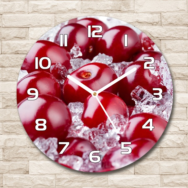 Reloj de cristal redondo Cereza congelada
