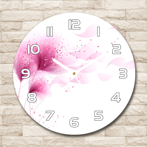 Reloj redondo pared Flor rosa