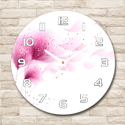 Reloj redondo pared Flor rosa