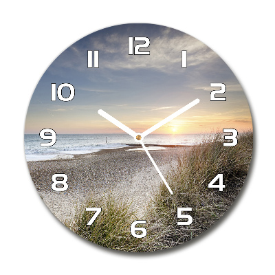 Reloj de cristal redondo Atardecer y dunas