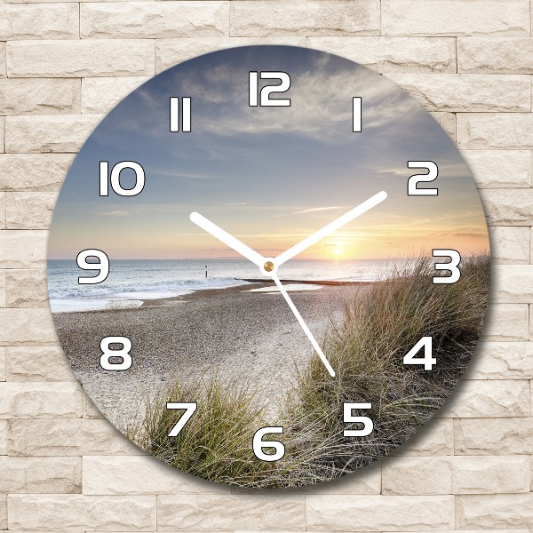 Reloj de cristal redondo Atardecer y dunas
