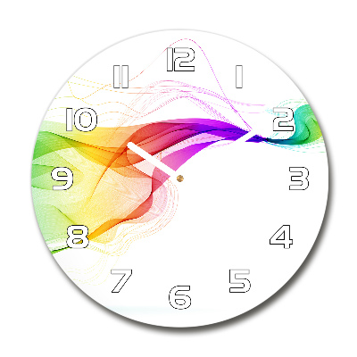 Reloj de cristal redondo Abstracción colorida