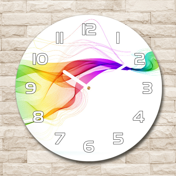 Reloj de cristal redondo Abstracción colorida