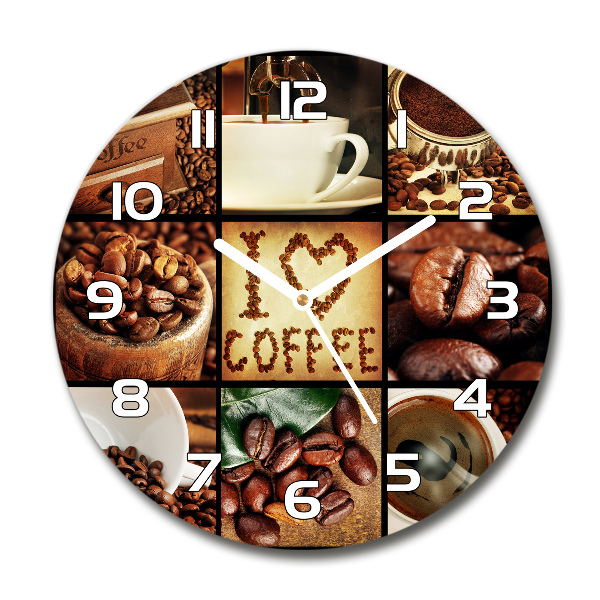Reloj redondo pared Collage de café