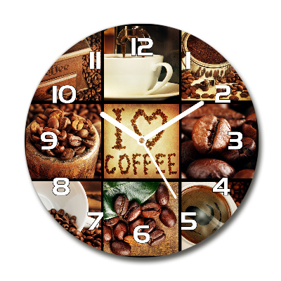 Reloj redondo pared Collage de café