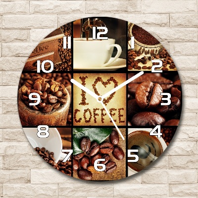 Reloj redondo pared Collage de café