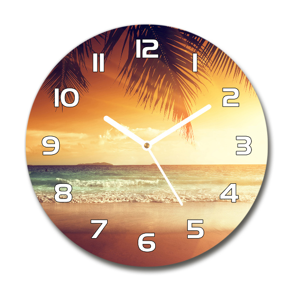 Reloj redondo pared Playa tropical