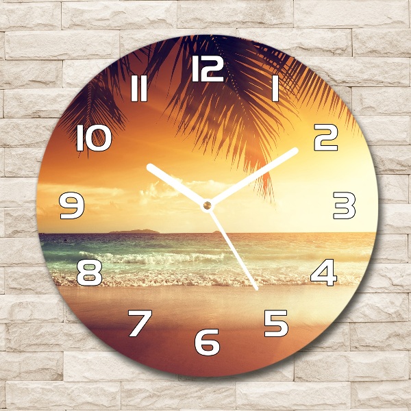Reloj redondo pared Playa tropical