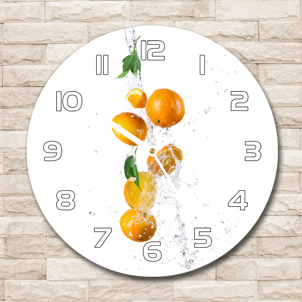 Reloj redondo pared Naranjas y agua