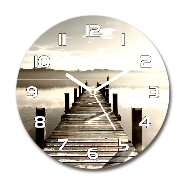 Reloj redondo pared Muelle de madera