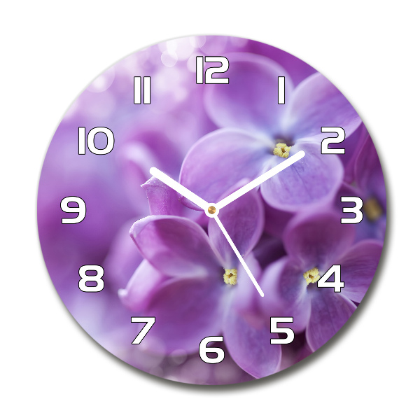 Reloj de pared redondo Flores lilas