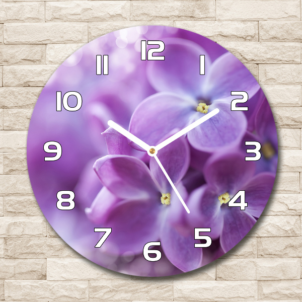 Reloj de pared redondo Flores lilas