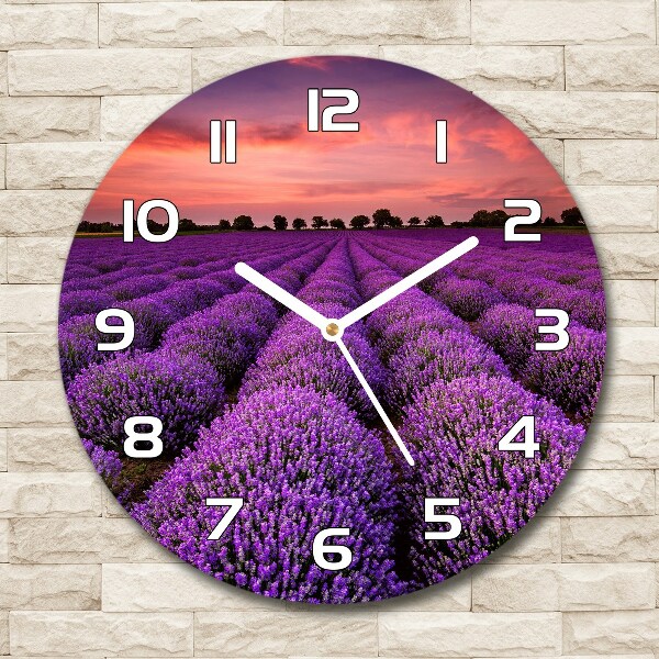 Reloj redondo pared Campo de lavanda