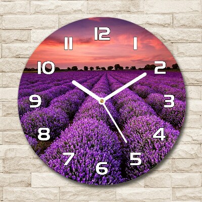 Reloj redondo pared Campo de lavanda