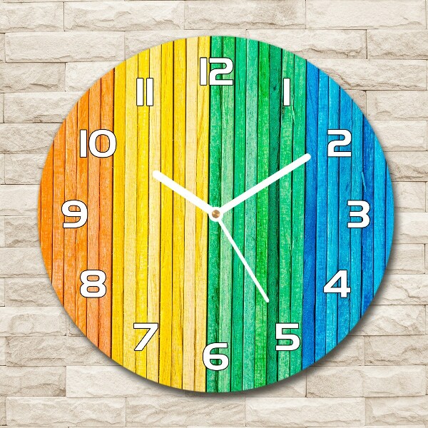 Reloj de pared redondo Rayas de colores