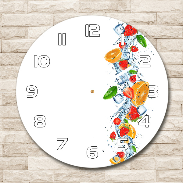 Reloj de cristal redondo Fruta con hielo