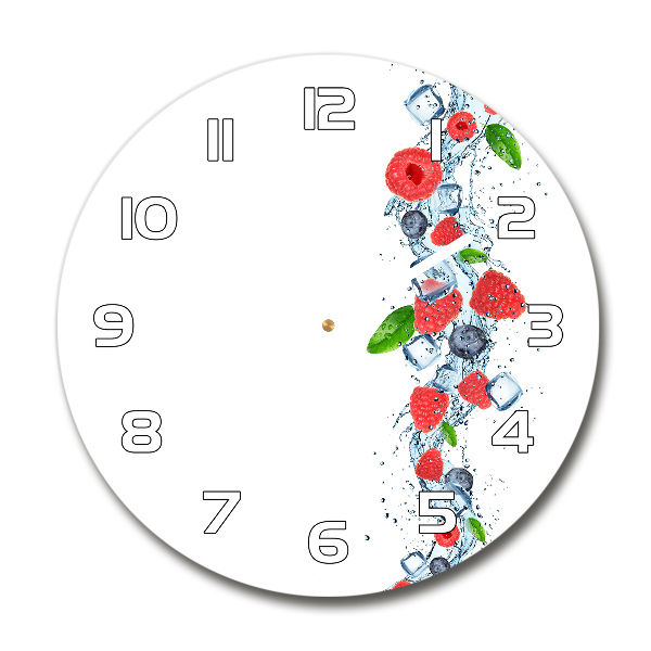 Reloj de pared redondo Frutos del bosque con hielo