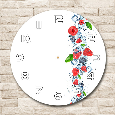 Reloj de pared redondo Frutos del bosque con hielo