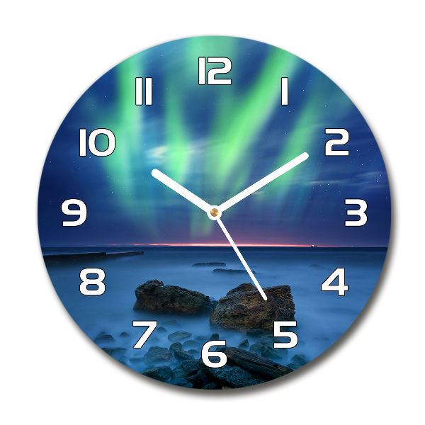 Reloj de cristal redondo Auroras boreales