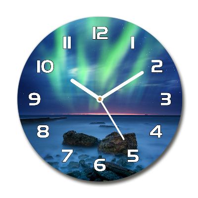 Reloj de cristal redondo Auroras boreales