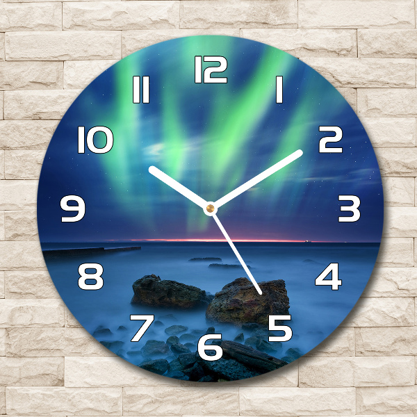 Reloj de cristal redondo Auroras boreales