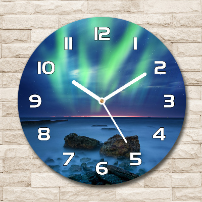 Reloj de cristal redondo Auroras boreales