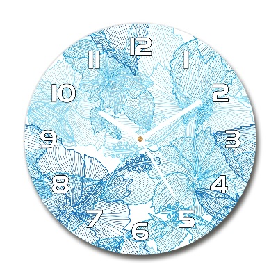 Reloj de cristal redondo Flores hawaianas