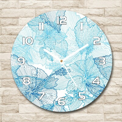 Reloj de cristal redondo Flores hawaianas