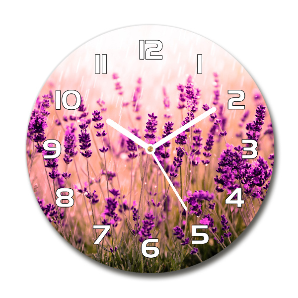 Reloj de cristal redondo Lavanda