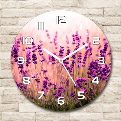 Reloj de cristal redondo Lavanda