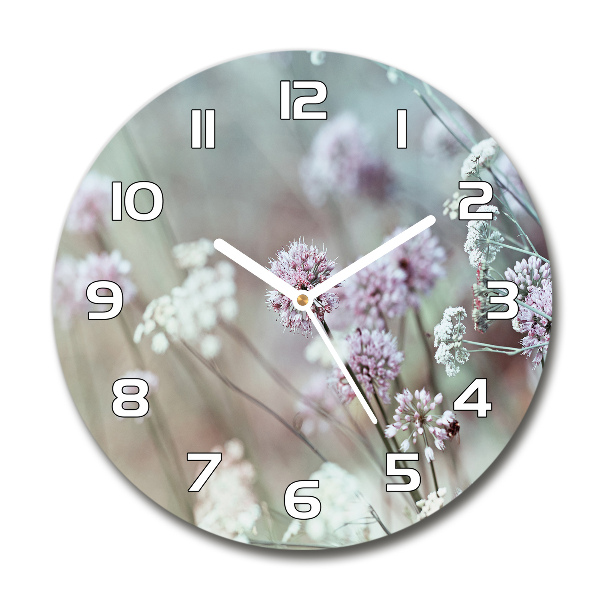 Reloj de cristal redondo Flores silvestres