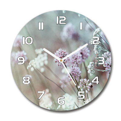 Reloj de cristal redondo Flores silvestres